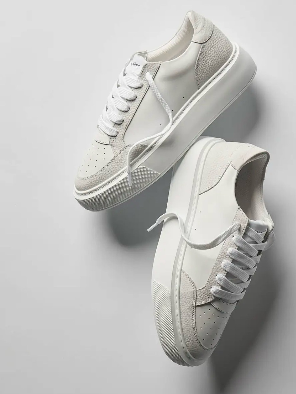 Minimal White & Light Gray Sneakers